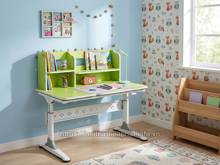 bàn học sinh liền kệ sách Hòa Phát