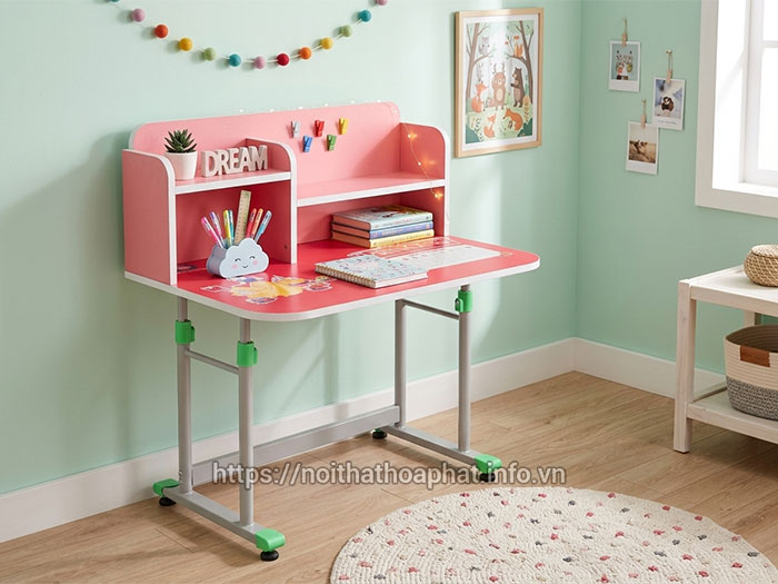 bàn học sinh liền kệ sách Hòa Phát