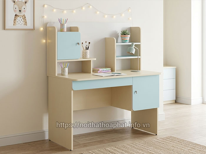 bàn học sinh liền kệ sách Hòa Phát