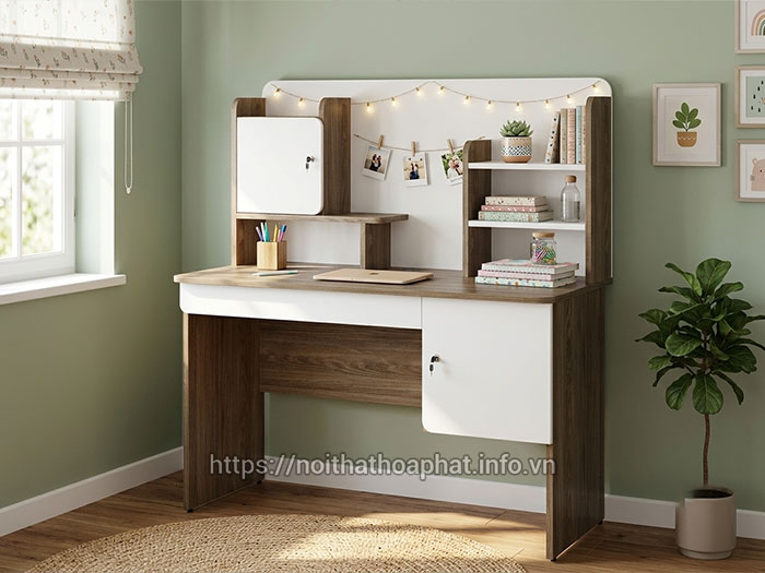bàn học sinh liền kệ sách Hòa Phát