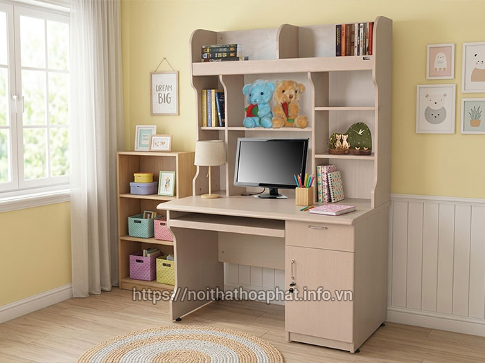 bàn học sinh liền kệ sách Hòa Phát