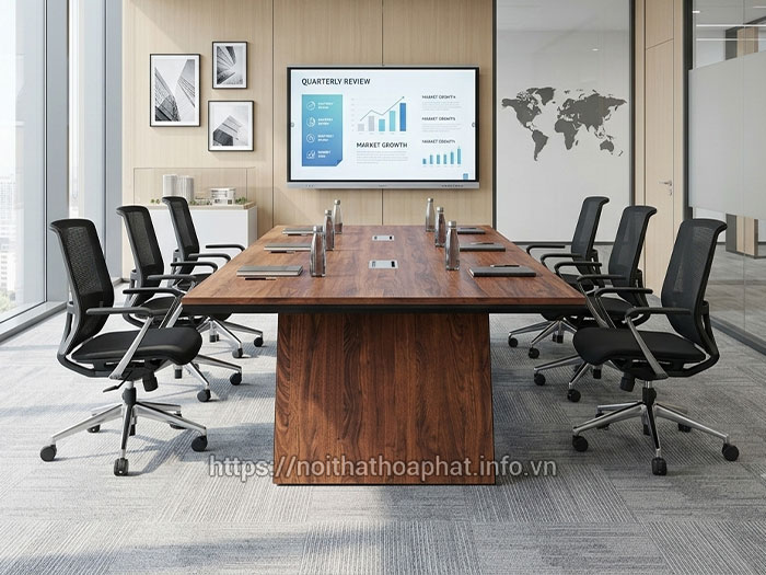 bàn họp văn phòng gỗ công nghiệp