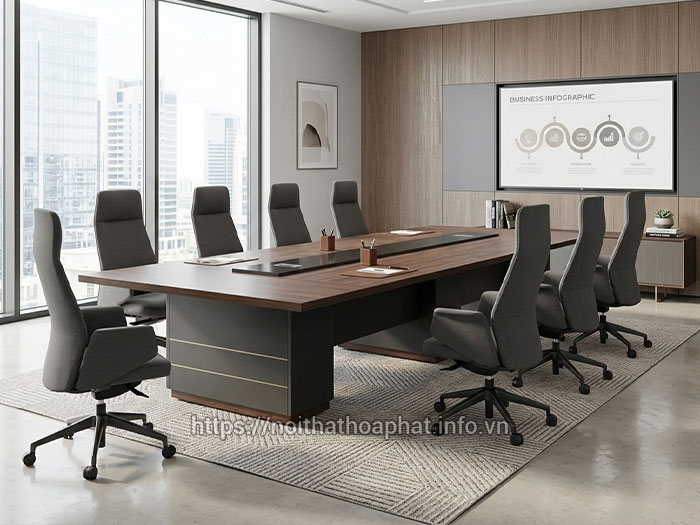 bàn họp văn phòng gỗ công nghiệp