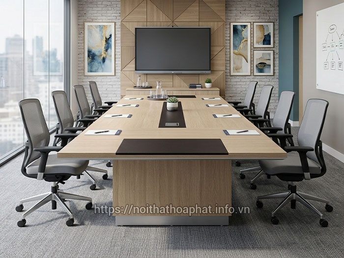bàn họp văn phòng gỗ công nghiệp
