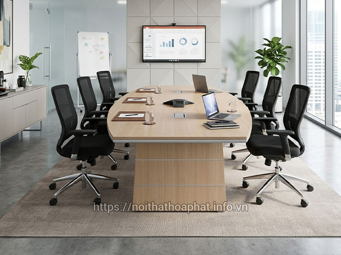 bàn họp văn phòng gỗ công nghiệp
