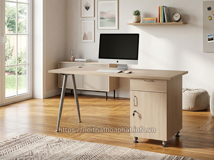 Bàn làm việc 1m4 tại nhà Hòa Phát