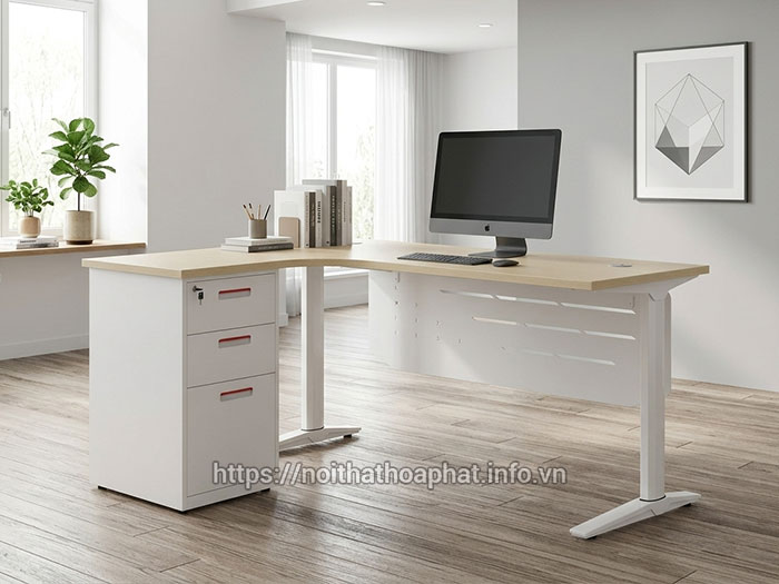 Bàn làm việc chữ L 1m6 Hòa Phát