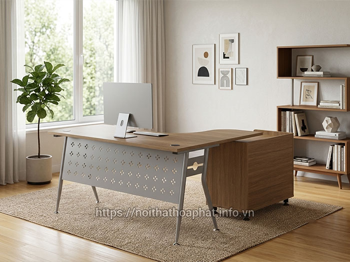 Bàn làm việc chữ L 1m6 Hòa Phát
