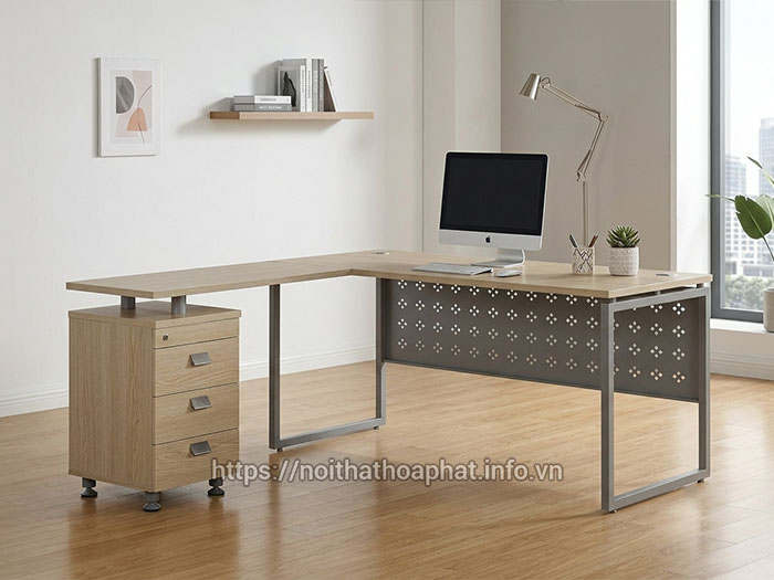 Bàn làm việc chữ L 1m6 Hòa Phát