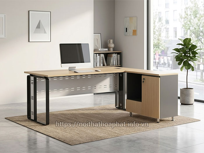 Bàn làm việc chữ L 1m6 Hòa Phát