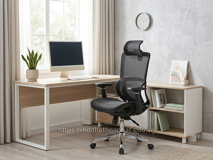 ghế công thái học ngồi máy tính