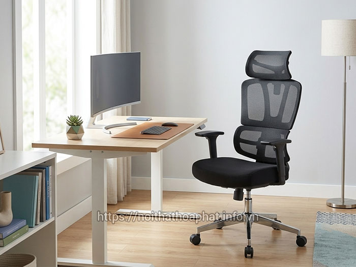 ghế công thái học ngồi máy tính