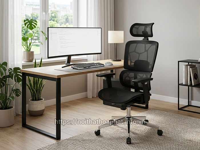 ghế công thái học ngồi máy tính