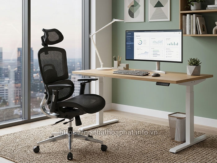 ghế công thái học ngồi máy tính