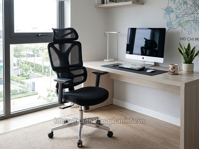 ghế công thái học ngồi máy tính