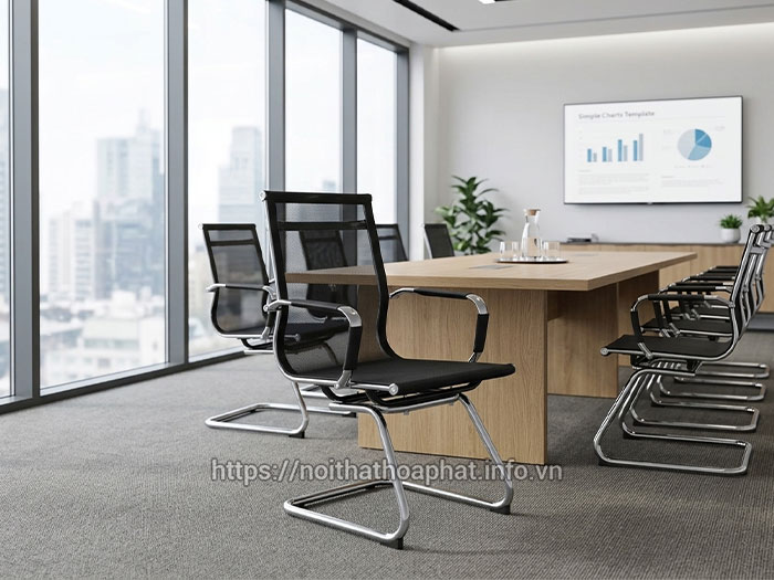 Ghế lưới chân quỳ phòng họp Hòa Phát