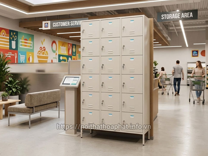 Tủ locker Hòa Phát siêu thị