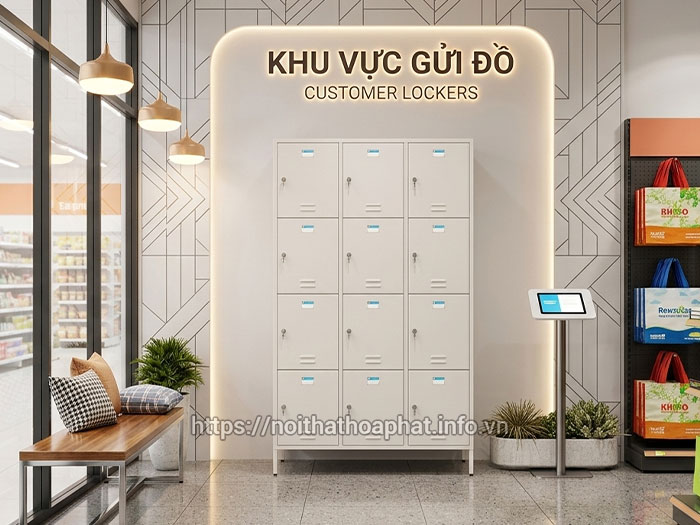 Tủ locker Hòa Phát siêu thị