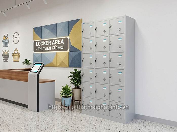 Tủ locker Hòa Phát siêu thị