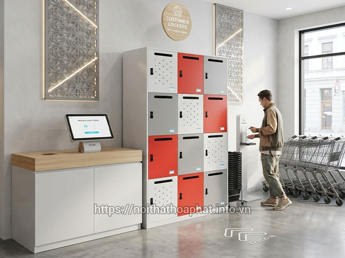 Tủ locker Hòa Phát siêu thị
