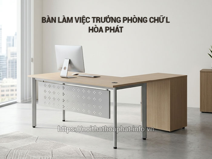 bàn làm việc trưởng phòng chữ L Hòa Phát