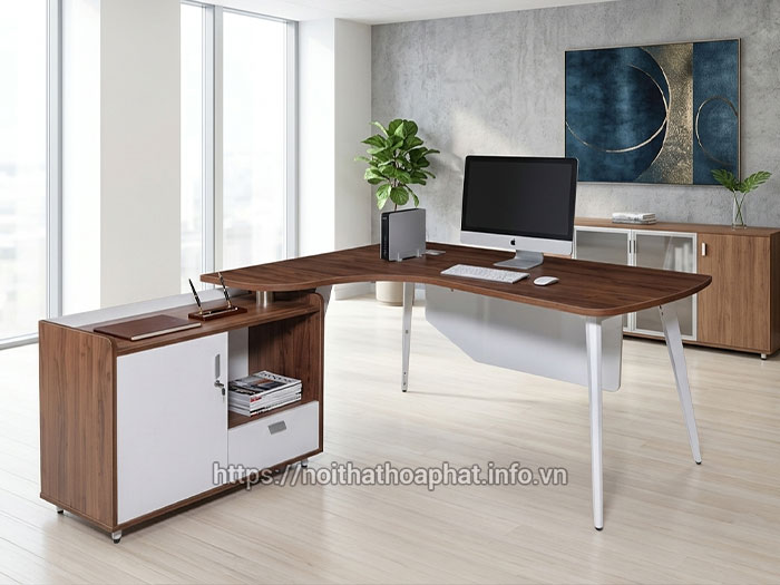 bàn làm việc trưởng phòng chữ L Hòa Phát