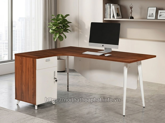 bàn làm việc trưởng phòng chữ L Hòa Phát