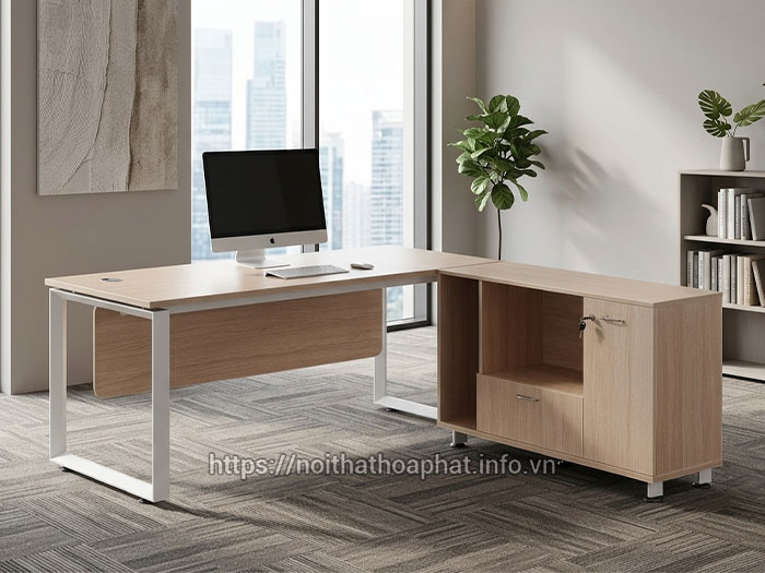 bàn làm việc trưởng phòng chữ L Hòa Phát