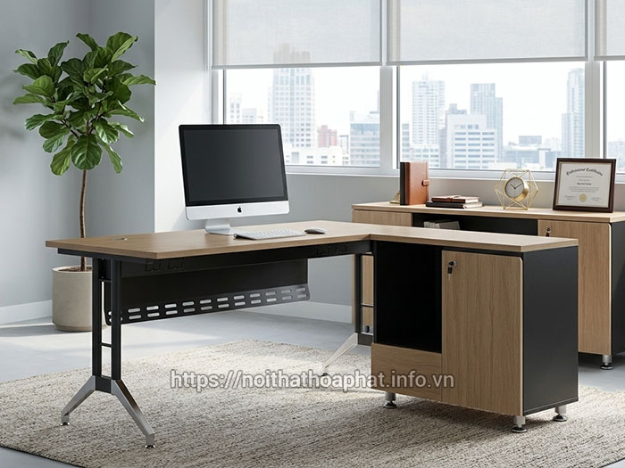 bàn làm việc trưởng phòng chữ L Hòa Phát