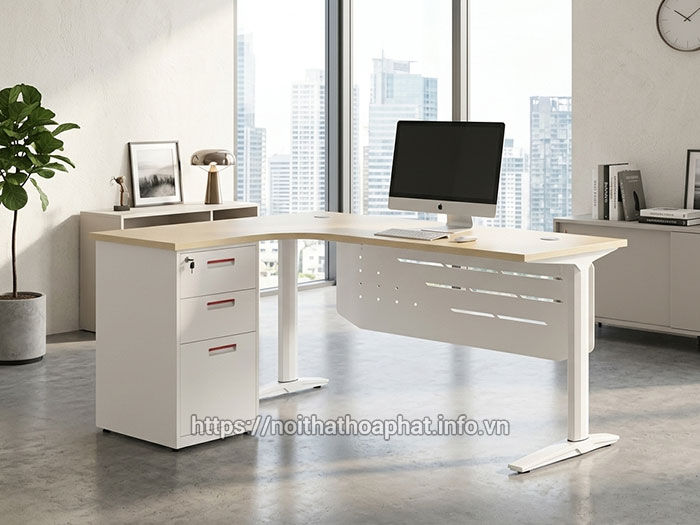 bàn làm việc trưởng phòng chữ L Hòa Phát