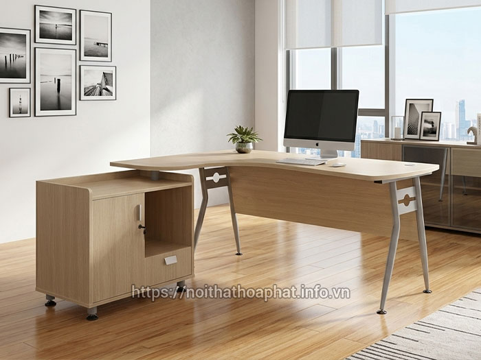bàn làm việc trưởng phòng chữ L Hòa Phát