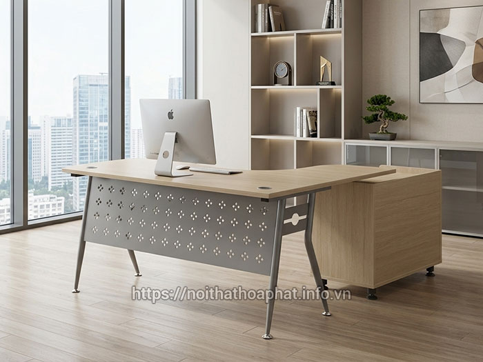 bàn làm việc trưởng phòng chữ L Hòa Phát