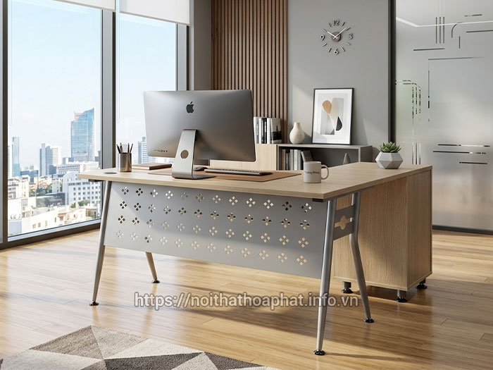 bàn làm việc trưởng phòng chữ L Hòa Phát
