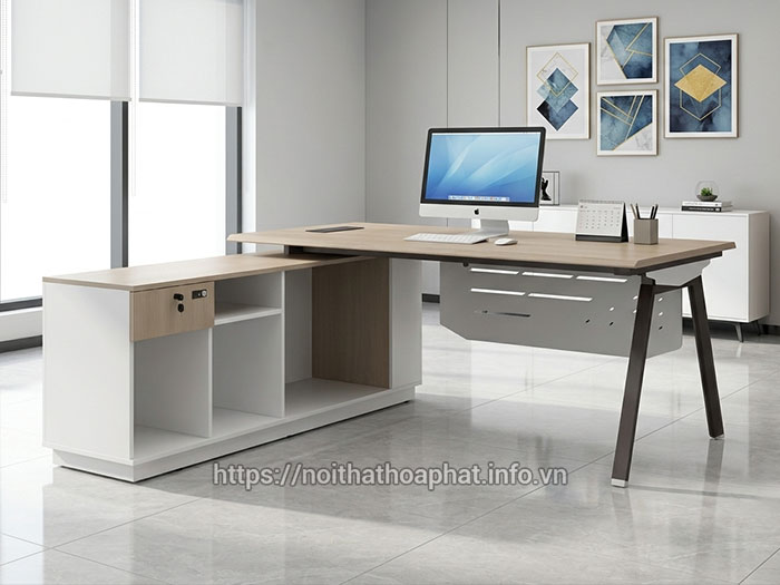 bàn làm việc trưởng phòng chữ L Hòa Phát