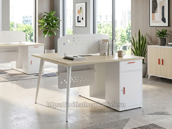 Cụm bàn làm việc có tủ tài liệu
