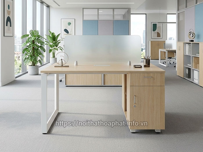 Cụm bàn làm việc có tủ tài liệu
