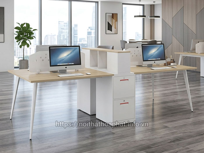Cụm bàn làm việc có tủ tài liệu