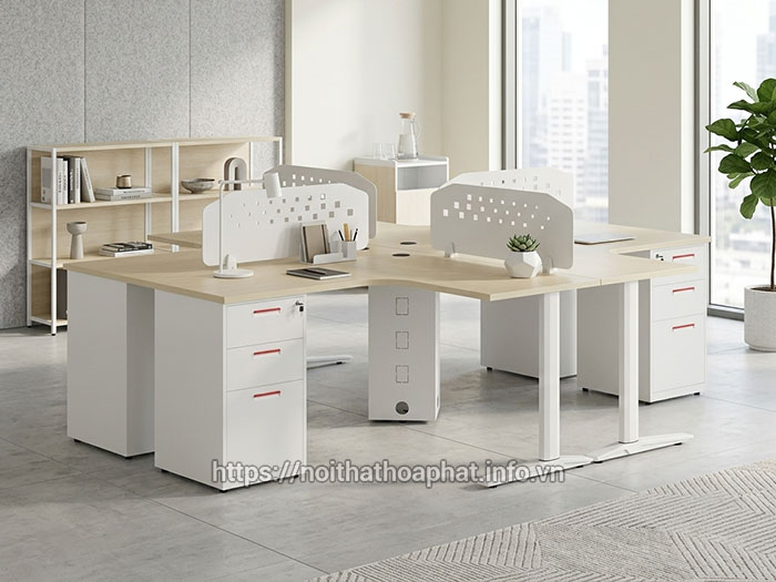 Cụm bàn làm việc có tủ tài liệu