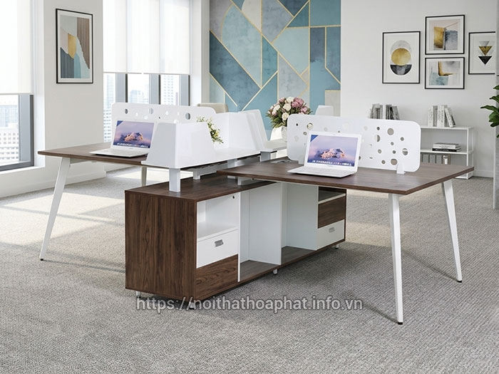 Cụm bàn làm việc có tủ tài liệu