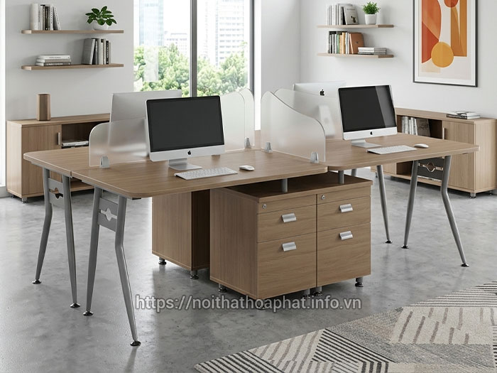 Cụm bàn làm việc có tủ tài liệu