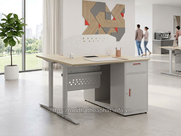 Cụm bàn làm việc có tủ tài liệu