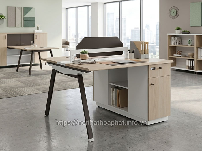 Cụm bàn làm việc có tủ tài liệu