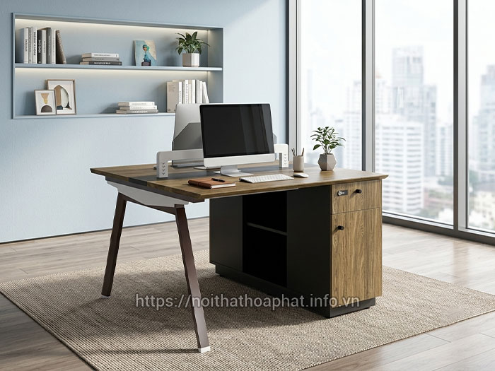 Cụm bàn làm việc có tủ tài liệu