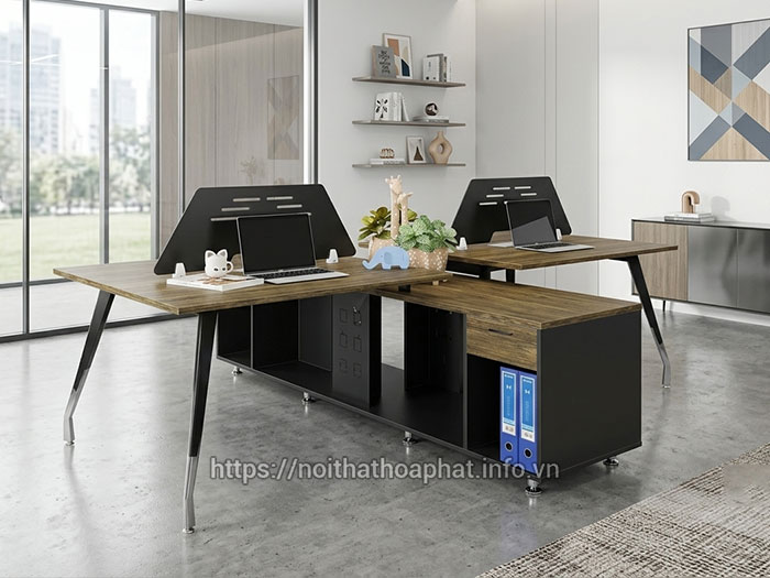 Cụm bàn làm việc có tủ tài liệu