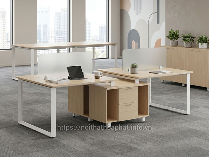 Cụm bàn làm việc có tủ tài liệu