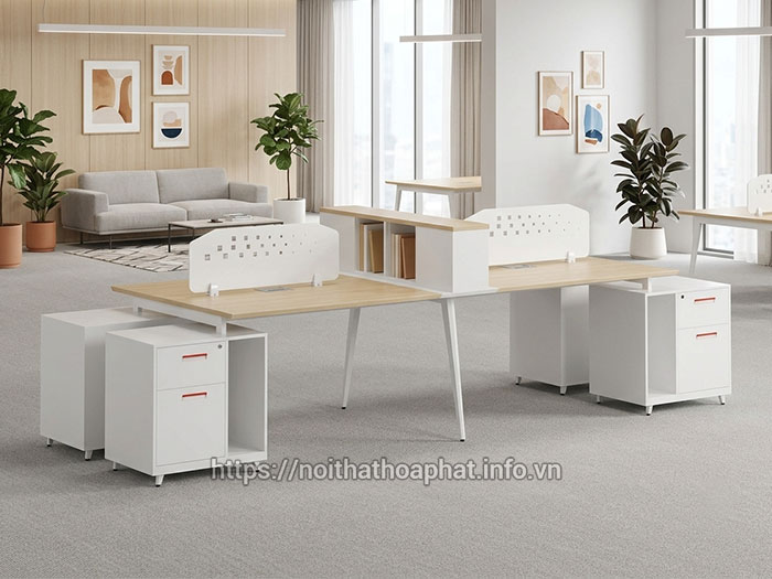 Cụm bàn làm việc có tủ tài liệu