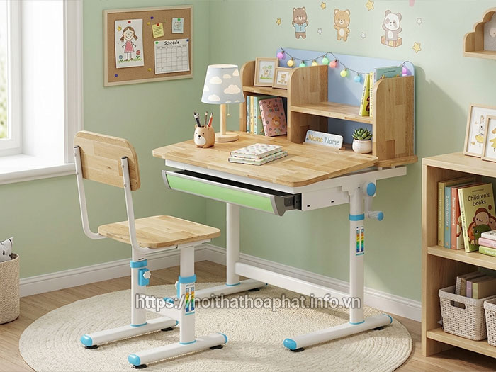 bàn học sinh cấp 1 tại nhà Hòa Phát