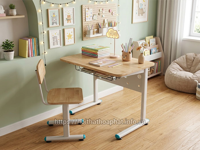 bàn học sinh cấp 1 tại nhà Hòa Phát