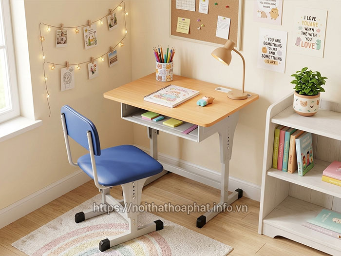 bàn học sinh cấp 1 tại nhà Hòa Phát