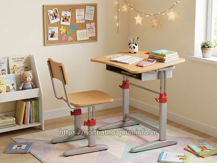 bàn học sinh cấp 1 tại nhà Hòa Phát
